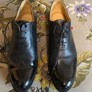 Angela Scott Black patent leather shoes